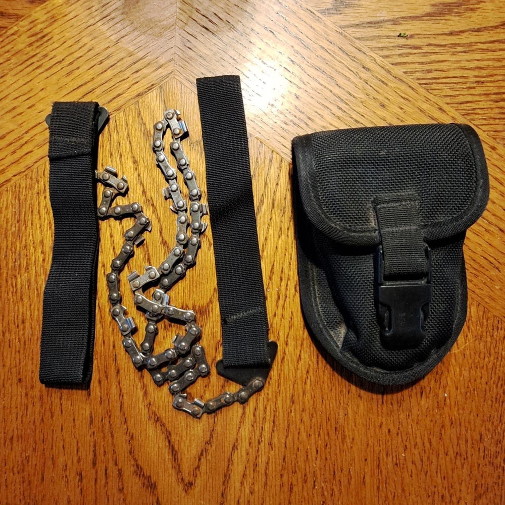 Black Tactical Chain Saw with Pouch